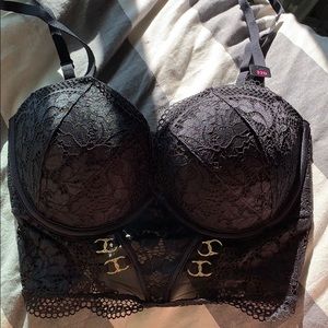 Black lace push up bra top